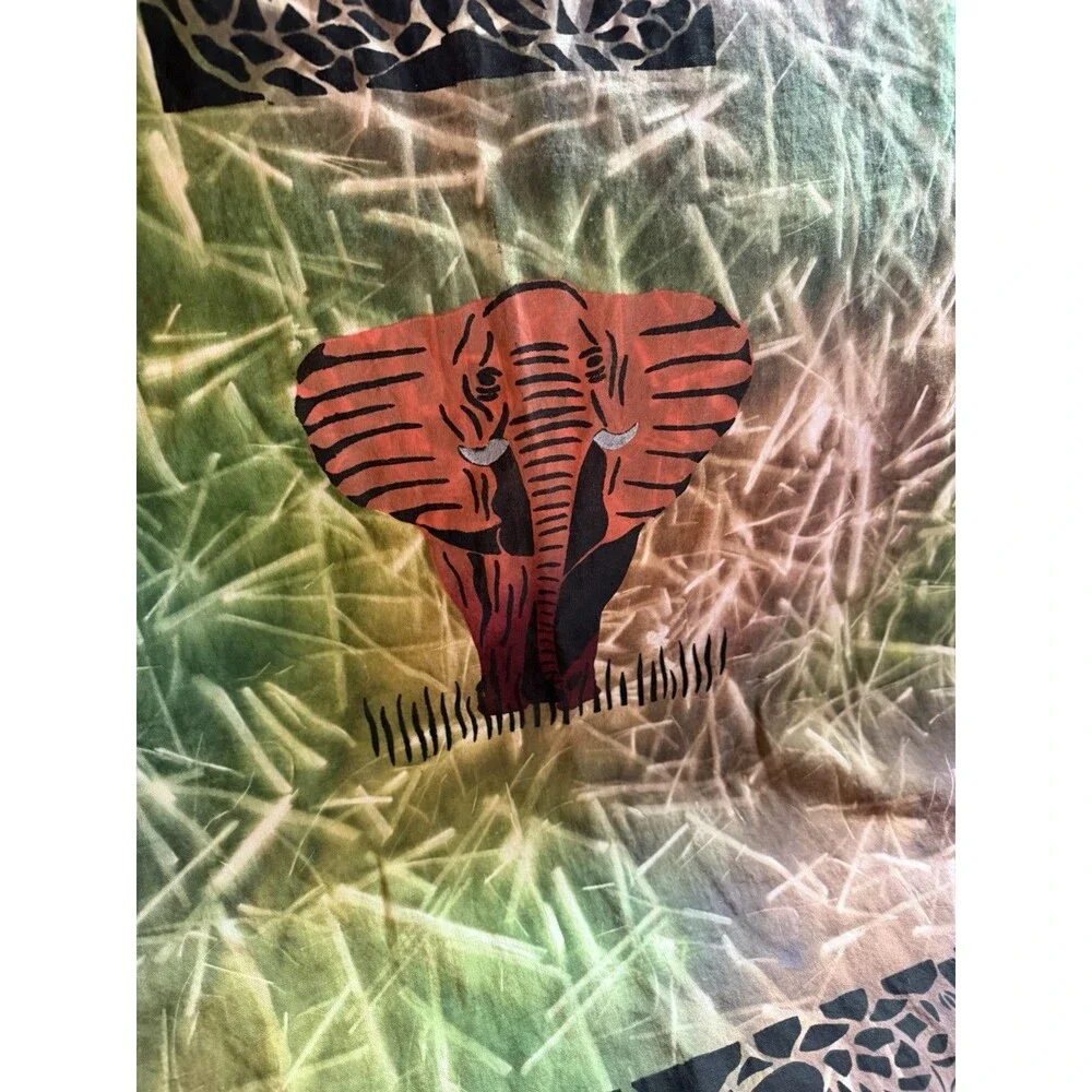 African Batik Hand Painted Animal Print Cotton Tablecloth 56